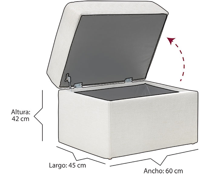 Medidas Taburete Baúl - Mueble Mom